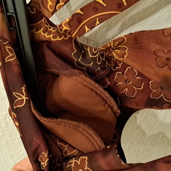 J.B.S LTD Vintage floral dress Womens Vintage 10 Brown Maxi - Picture 7 of 11